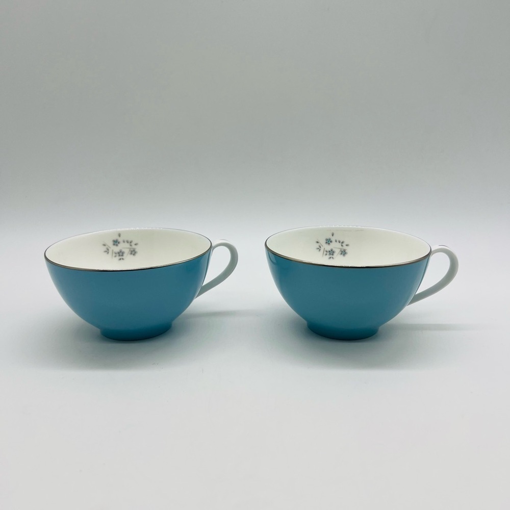 Royal Doulton Blue and White Mugs Set of 2 Summer Song Pattern Bone China